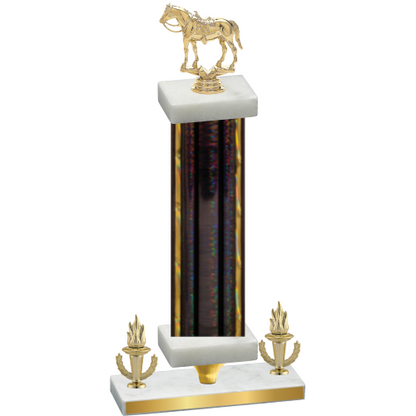 Premium Single Black Glacier Victory Horses Trophy