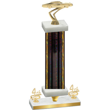 Premium Single Black Glacier Fourth Place Cars Trophy