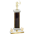 Premium Single Black Glacier Fourth Place Archery Trophy