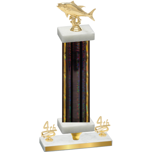 Premium Single Black Glacier Fourth Place Fishing Trophy