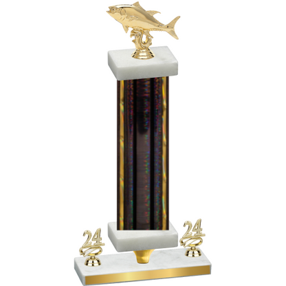 Premium Single Black Glacier Year Fishing Trophy