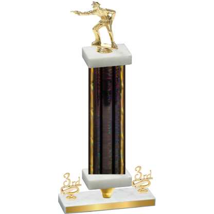Premium Single Black Glacier Third Place Shooter Trophy