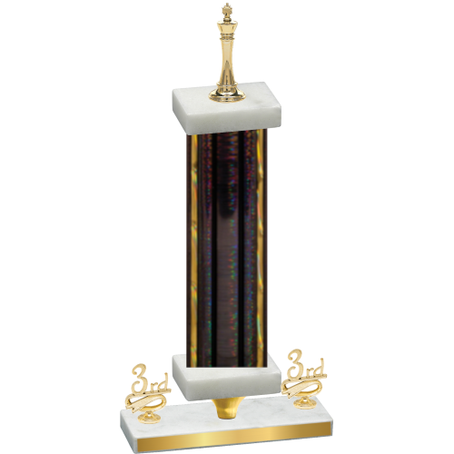 Premium Single Black Glacier Third Place Chess Trophy
