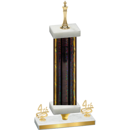 Premium Single Black Glacier Fourth Place Chess Trophy