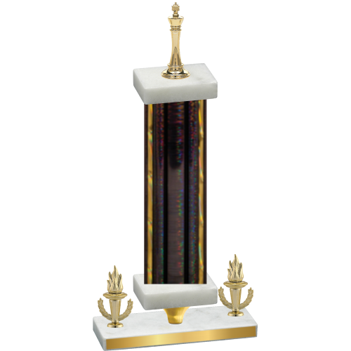 Premium Single Black Glacier Victory Chess Trophy