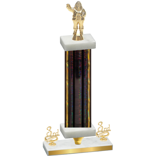Premium Single Black Glacier Third Place Holiday Trophy