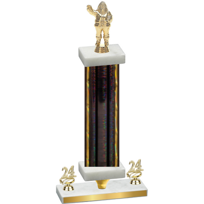 Premium Single Black Glacier Year Holiday Trophy