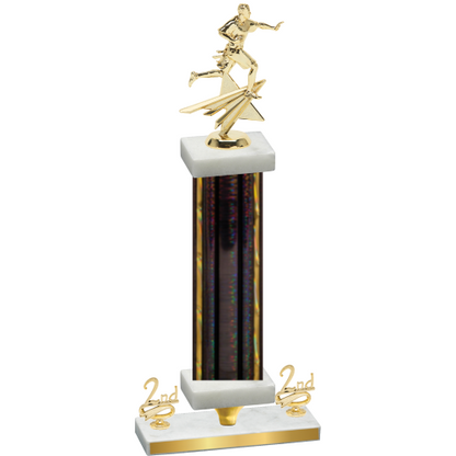 Premium Single Black Glacier Second Place Flag Football Trophy