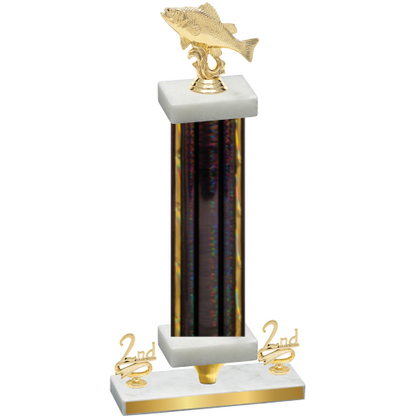 Premium Single Black Glacier Second Place Fishing Trophy