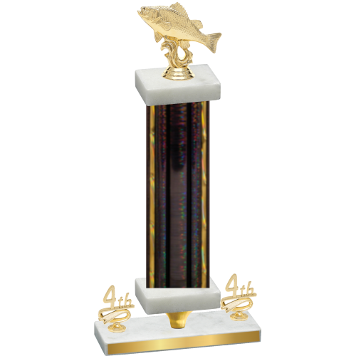 Premium Single Black Glacier Fourth Place Fishing Trophy