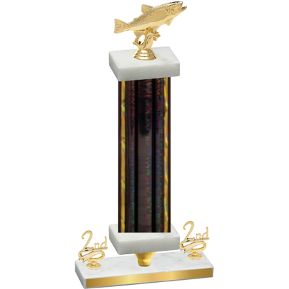 Premium Single Black Glacier Second Place Fishing Trophy