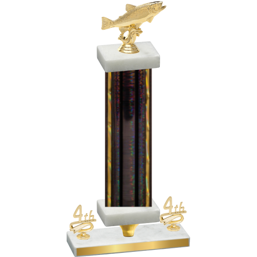 Premium Single Black Glacier Fourth Place Fishing Trophy