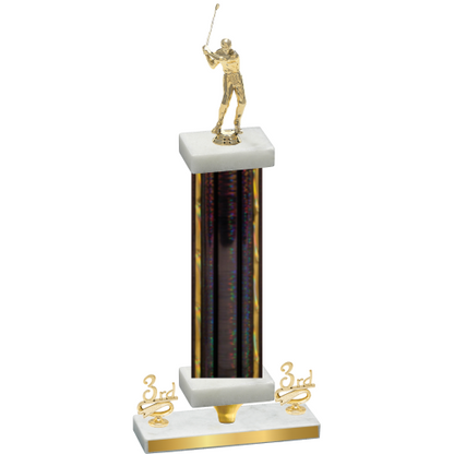 Premium Single Black Glacier Third Place Golf Trophy