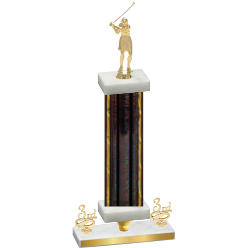 Premium Single Black Glacier Third Place Golf Trophy