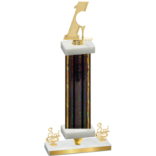 Premium Single Black Glacier Third Place Golf Trophy