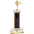 Premium Single Black Glacier Fourth Place Karate Trophy
