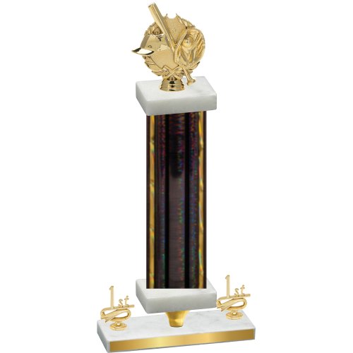 Premium Single Black Glacier First Place Baseball Trophy