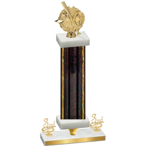 Premium Single Black Glacier Third Place Baseball Trophy