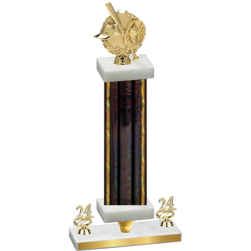Premium Single Black Glacier Year Baseball Trophy