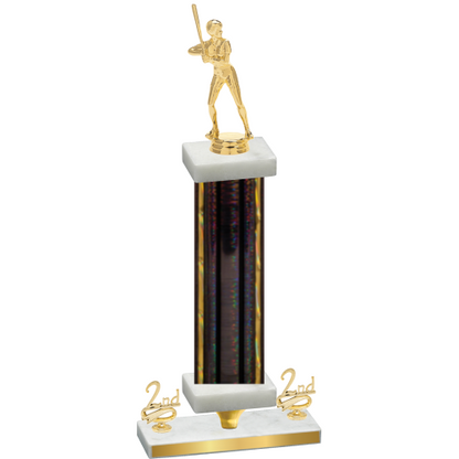 Premium Single Black Glacier Second Place Softball Trophy