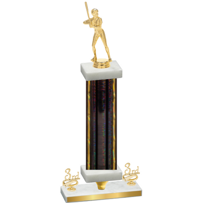 Premium Single Black Glacier Third Place Softball Trophy