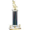 Premium Single Black Carbon Fiber Year Football Trophy