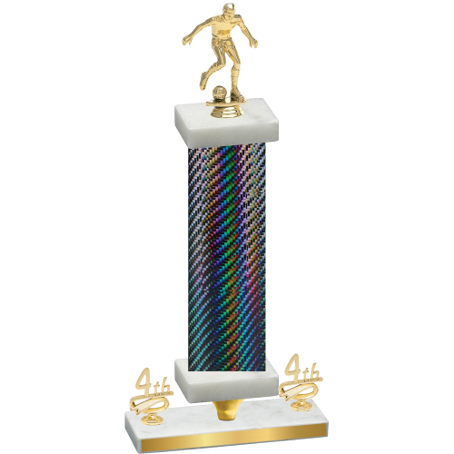 Premium Single Black Carbon Fiber Fourth Place Soccer Trophy
