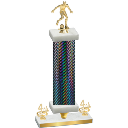 Premium Single Black Carbon Fiber Fourth Place Soccer Trophy