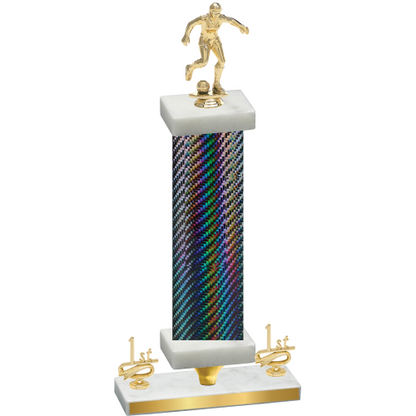 Premium Single Black Carbon Fiber First Place Soccer Trophy