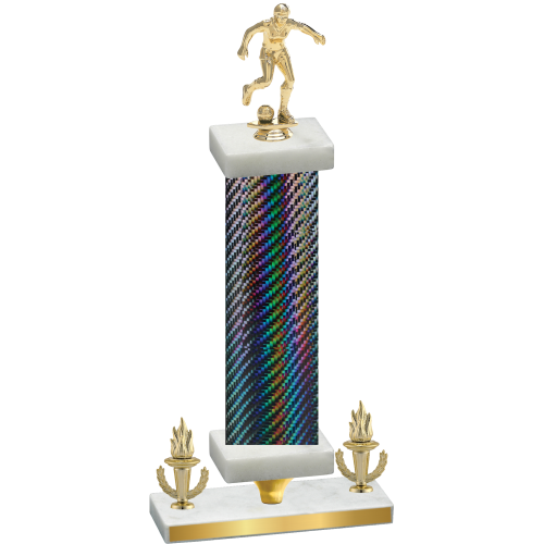 Premium Single Black Carbon Fiber Victory Soccer Trophy