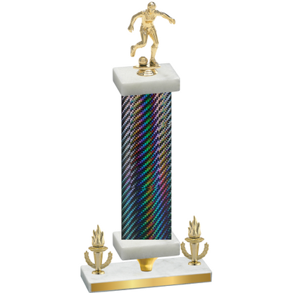 Premium Single Black Carbon Fiber Victory Soccer Trophy