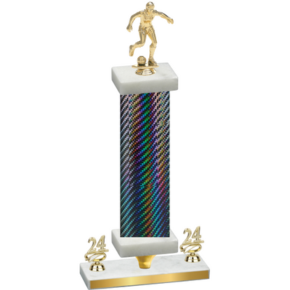 Premium Single Black Carbon Fiber Year Soccer Trophy