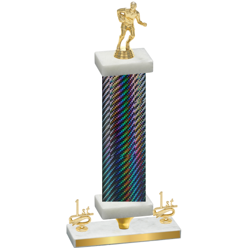 Premium Single Black Carbon Fiber First Place Rugby Trophy