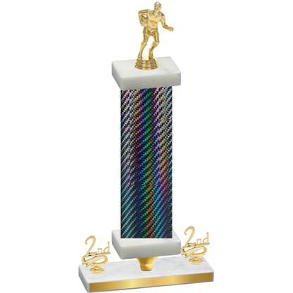 Premium Single Black Carbon Fiber Second Place Rugby Trophy