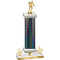 Premium Single Black Carbon Fiber Fourth Place Rugby Trophy
