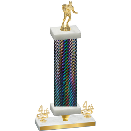 Premium Single Black Carbon Fiber Fourth Place Rugby Trophy