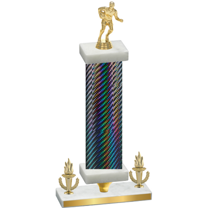 Premium Single Black Carbon Fiber Victory Rugby Trophy