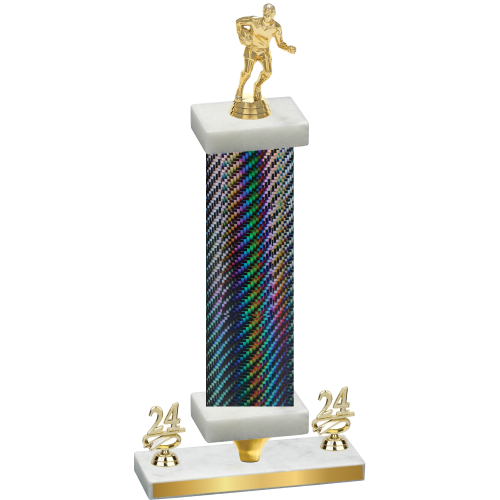 Premium Single Black Carbon Fiber Year Rugby Trophy