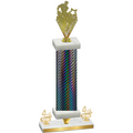 Premium Single Black Carbon Fiber Fourth Place Rugby Trophy