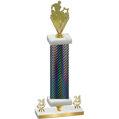 Premium Single Black Carbon Fiber Year Rugby Trophy