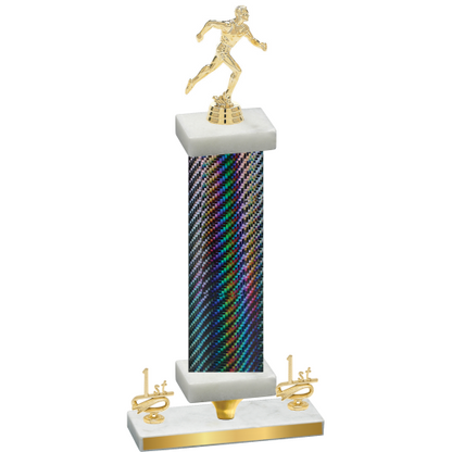 Premium Single Black Carbon Fiber First Place Running Trophy