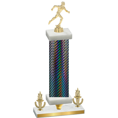 Premium Single Black Carbon Fiber Victory Running Trophy