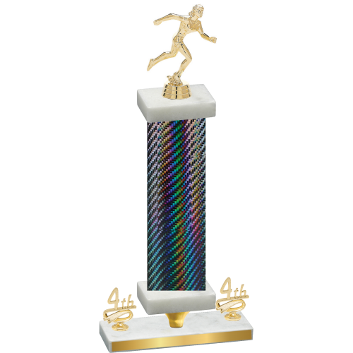 Premium Single Black Carbon Fiber Fourth Place Running Trophy