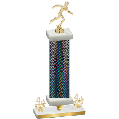 Premium Single Black Carbon Fiber Fourth Place Running Trophy