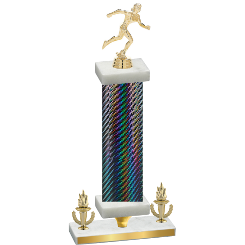 Premium Single Black Carbon Fiber Victory Running Trophy