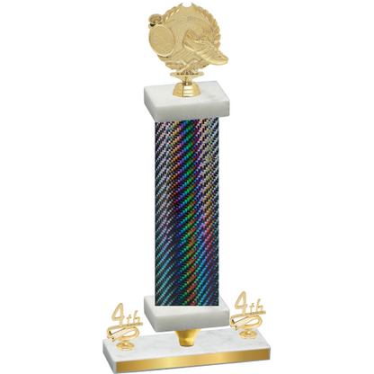 Premium Single Black Carbon Fiber Fourth Place Running Trophy