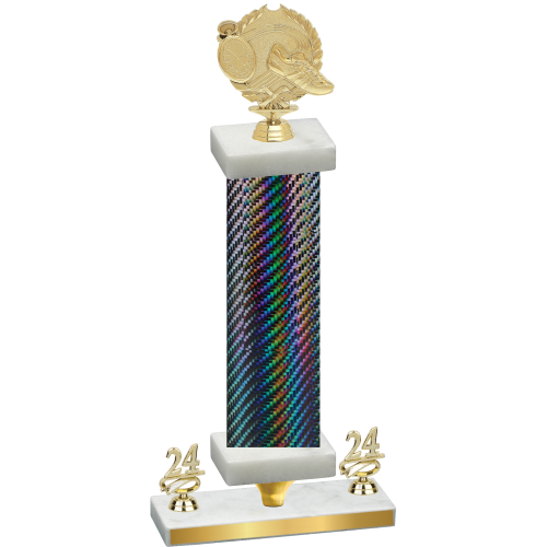Premium Single Black Carbon Fiber Year Running Trophy