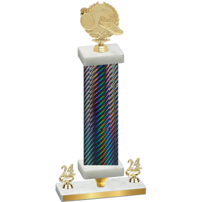 Premium Single Black Carbon Fiber Year Running Trophy