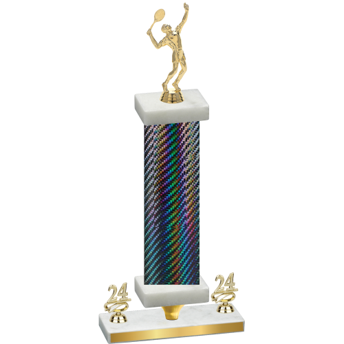 Premium Single Black Carbon Fiber Year Tennis Trophy