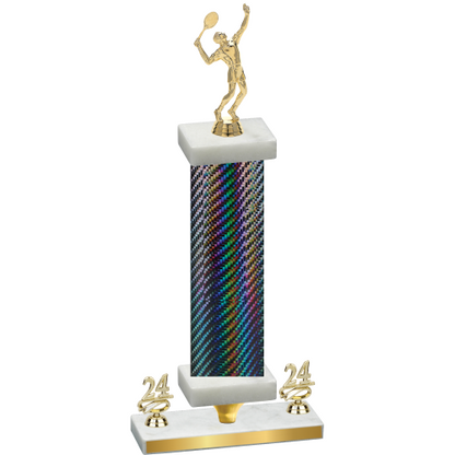 Premium Single Black Carbon Fiber Year Tennis Trophy